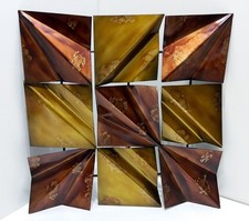 Hand Made Metal sculpture Hanging Wall Art Metallic Bronze Gold CURTIS JERE styl