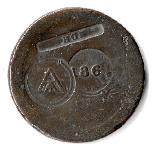 Countermarked 1861 cartwheel - countermarked,