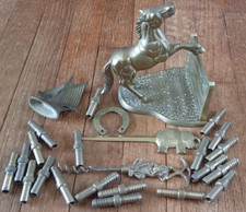 Brass Items Job Lot Bookend/letter opener/corkscrew/hose fittings/ship/horseshoe
