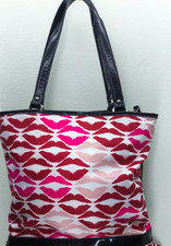 Lulu Guinness pink & red lips tote bag & matching purse set NEW