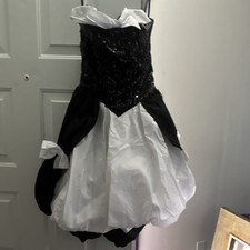 Black White Sequin Strapless