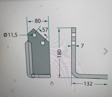 8 TINES  TO FIT HOWARD GEM ROTAVATOR  4RH & 4LH TINES AS 624400 & 624401