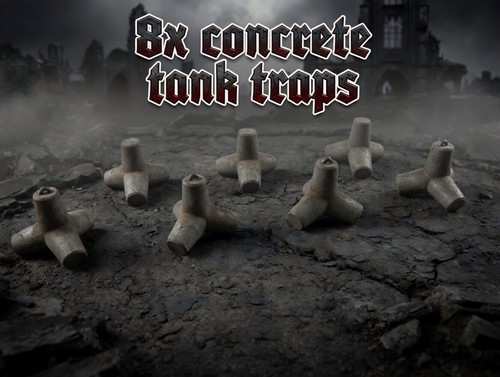 Concrete tank traps - 8x,