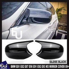FOR BMW E81 E82 E87 E90 E91 E92 E93 M3 MIRROR COVER CAP LCI FACELIFT GLOSS BLACK