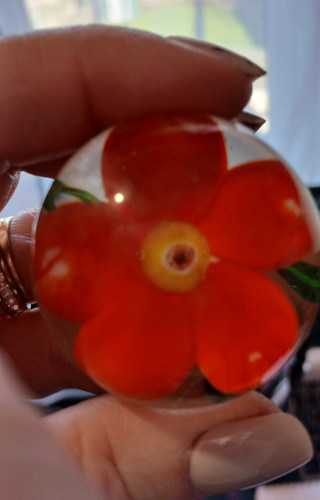 Vintage art glass flower - vintage,