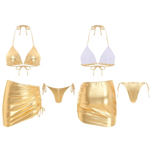 Womens metallic shiny bikini - womens,