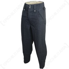 WW2 Luftwaffe M43 Wool Trousers - Repro German Pilot Blue Pants Uniform All Size