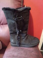 Airwalk Black Faux Fur Lined Boots  Med Height 