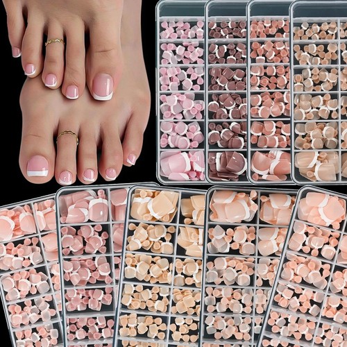 120pcs french toe nail tips - french,