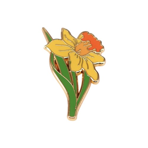 Daffodil flower pin badge - daffodil,