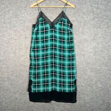 Sandro Dress Womens UK 10 Green Black Tartan Check 100% Silk Pullover Mini