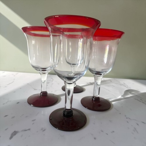 Vintage polish art glass wine - vintage,