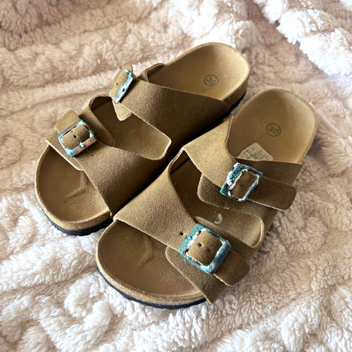 Beige faux suede double - faux,