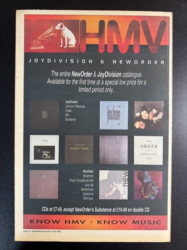 New order joy division hmv - order,