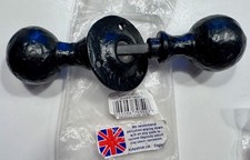 Kirkpatrick 3067R Ball Rim Door Knobs 1 3/4" Antique Black +Escutcheon 3011+lock