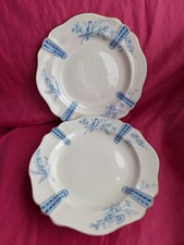 Wedgwood Antique Blue Bird Foliage Scalloped 8" Plates x 3 (plus spare) Y2715