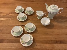 Vintage AYNSLEY  Bone China 'WAYSIDE' 15 Piece Coffee Set Excellent Condition 