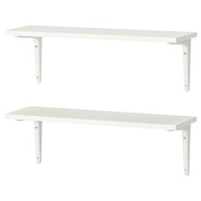 2x IKEA Wall Shelf with Brackets Wall Mounted Display Storage Complete Shelves