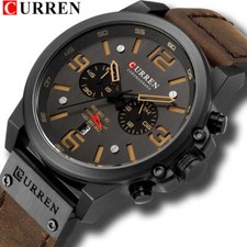 Mens Fashion Leather Quartz