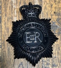 Vintage Black Metropolitan Police Helmet Plate 12cm x 9cm
