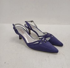 Jacques Vert Heel Shoes UK 5 Purple Slingback Pointed Toe New