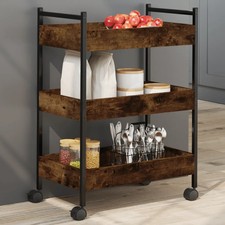 WALPLUS Kitchen Trolley Smoked