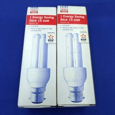 2 x Energy Saver Bulb 15w = 75w B22 d BC Bayonet long life Low Energy NEW