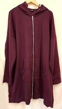 Ladies YOURS Plum Longline Sweatshirt Cardigan Size 26/28 CG N09 