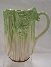 Sylvac, Celery Jug 5033, Embossed & Paint Effect Celary Design, c1960s