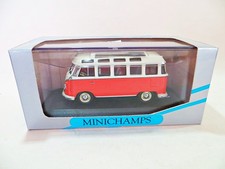 MINICHAMPS 430052302 'VW T1 SPLIT SCREEN SAMBA BUS' RED/CREAM.  1:43. MIB/BOXED