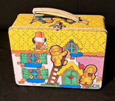 Vintage 1980's Gingerbread Man Lunch Box Metal Tin, Collectable