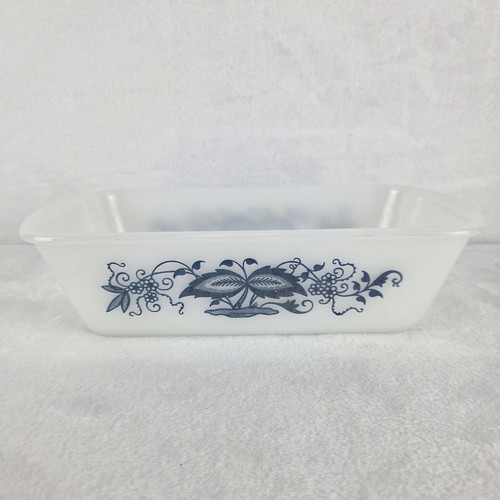 Vintage glasbake blue onion - blue,