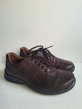 Hotter Lance Dual Fitting Wider Fit Mens Brown Leather Shoes Size UK7.5 Lace Up