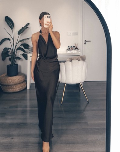 Zara long open - back, brown