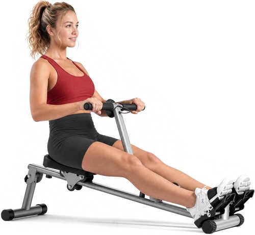 Compact hydraulic rower with - hydraulic,