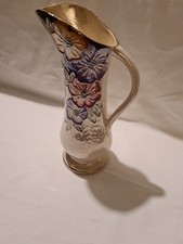 Maling Ware Lustre Jug Vintage English Pottery Hand Painted Petunia Design