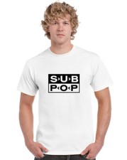Sub Pop T Shirt White with Black Design