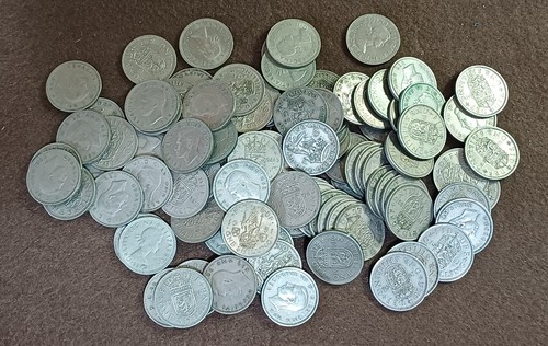 100 british one shillings - x,
