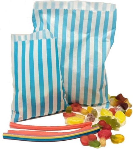 100x striped paper sweet - striped, bags