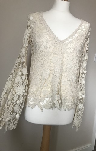 Ivory cream crochet flared - crochet,