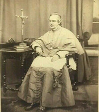 Antique Mounted Photo Priest Office Catholic Religious Holy Cross Robes