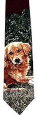 Baseball Retriever Mens Silk Neck Tie Dog Necktie Pet Golden Animal Red Gift 