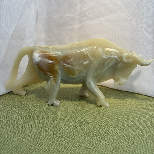 Hand carved onyx - carved, bull