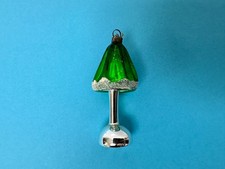 Antique Glass Christmas Decoration Bauble ~ Figural Mushroom Green ~ Vintage