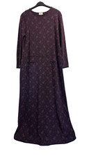 Vintage Laura Ashley Maxi Dress Purple Floral Long Sleeve Cottagecore Prairie L