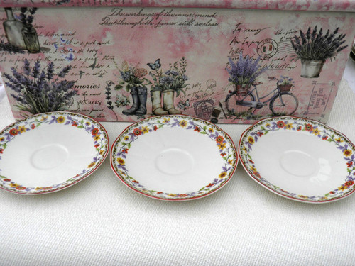 Piece lot vintage saucers - 3,