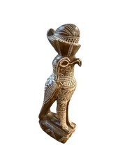 Vintage Horus Falcon Statue Ancient Egyptian Sky God Handcrafted Soapstone 9”
