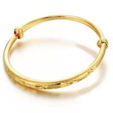 24ct Yellow Gold Filled Kid's Baby's Sparkling Designer Bracelet Bangle