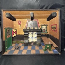 Vtg. Wooden Kitchen 3D Diorama