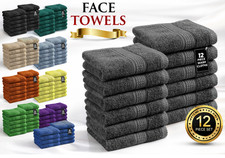 12x Face Cloths Towels 100%